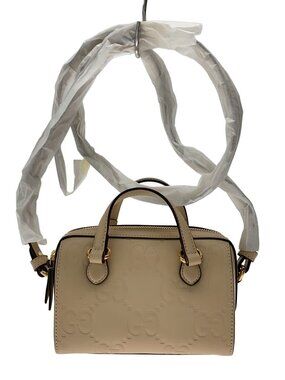 Gucci beige Pink Jumbo GG embossed Chain Crossbody Bag